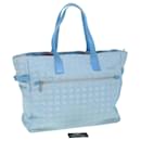 CHANEL New travel line Tote Bag Canvas Light Blue CC Auth ac1905 - Chanel