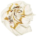 Hermes White General L’Hotte Silk Scarf - Hermès