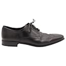 Salvatore Ferragamo Lace-Up Derby Shoes in Black Calfskin Leather