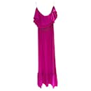 Trägerloses Seidenkleid in Fuchsia - Autre Marque