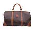 Vintage Brown Macadam Canvas Duffel Duffle Large Boston Bag - Céline