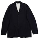 Acne Studios Single-Breasted Jacket in Navy Blue Cotton