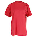 Balenciaga Übergroßes T-Shirt mit Logo aus roter Baumwolle