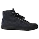 Gucci GG High Cut Sneakers in Navy Blue Canvas