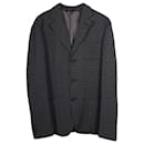 Giorgio Armani Lapel Jacket in Black Print Viscose Blend