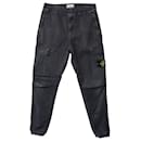 Pantaloni Cargo Stone Island con Coulisse in Cotone Grigio Scuro