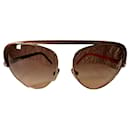Vintage leather sunglasses in caramel color - Fendi