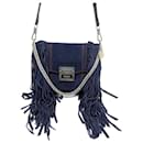 NEW GIVENCHY SMALL FRINGE GV HANDBAG3 BLUE SUEDE SHOULDER HAND BAG - Givenchy