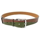 HERMES ETRIVIERE BELT 38 T100 LEATHER GOLD STEEL BUCKLE PALLADIE BELT - Hermès