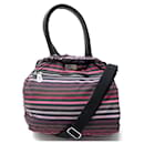 SAC A MAIN SONIA RYKIEL EN TOILE RAYURES ROSE ET NOIRE + BANDOULIERE PURSE - Sonia Rykiel