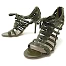 NINE CHRISTIAN DIOR SANDALS SHOES 38.5 LEATHER & SUEDE KHAKI SANDAL SHOES - Christian Dior