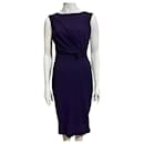 Alberta Ferretti purple wool blend dress