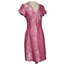 MARC JACOBS BROCHED SILK DRESS 23 BRANDEBOURGS PEARLS T38/40 - Marc Jacobs