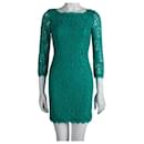 Vestido de encaje verde esmeralda de DvF Zarita - Diane Von Furstenberg