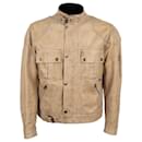 Belstaff Vintage Beige Leather Gangster Jacket