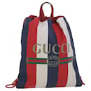 GUCCI Web Sherry Line Backpack Canvas Tricolor Red Blue Green 473872 Auth am3970 - Gucci