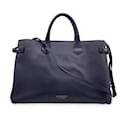 Black Leather The Banner Tote Bag Satchel with Strap - Burberry