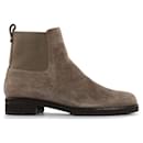 Loro Piana Taupe Suede Chelsea Ankle Boots