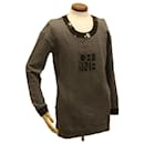 CELINE Sweatshirt Dress Cotton M Gray Black Auth am3981 - Céline