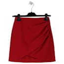Alice + Olivia Red Crepe/Acetate Fidela Mini Skirt