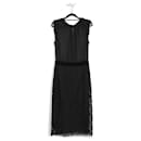 Dolce & Gabbana Black Sheer & Lace Sleeveless Midi Dress