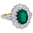 Emerald and Diamond Pompadour Ring. - inconnue