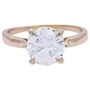Rose gold solitaire ring, diamond 1,56 carats. - inconnue