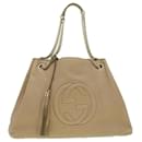 GUCCI Chain Soho Shoulder Bag Leather Beige 310306 Auth am3948 - Gucci