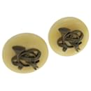 HERMES Earring Metal Beige Gold Auth am3984 - Hermès