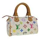 LOUIS VUITTON Monogram Multicolor Mini Speedy Hand Bag White M92645 Auth am3975 - Louis Vuitton