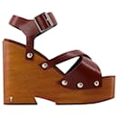 Strappy Sandals - Ami Paris - Cognac - Leather
