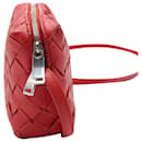 Bolsa tiracolo Bottega Veneta Mini Intrecciato em couro vermelho carmesim