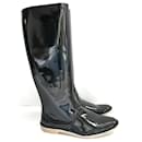 Pierre Hardy black patent leather boots