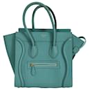 Celine Luggage Micro handbag in turquoise calfskin - Céline