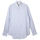 Brunello Cucinelli Schmal geschnittenes Button-Down-Hemd aus blauer Baumwolle