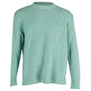 Dries Van Noten Roundneck Knit Sweater in Green Merino Wool