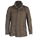 Lanvin High Neck Raincoat in Brown Polyester
