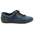 Gucci Low Top Sneakers in Blue Suede