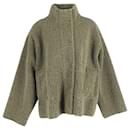 Stand Studio Hazel High Neck Jacket in Matcha Green Faux Shearling Fur - Autre Marque