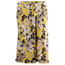 Celine Floral Print Pleated Skirt in Yellow Silk - Céline