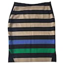 DvF Mae Mikado wool/silk blend skirt colourblock - Diane Von Furstenberg