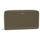 CELINE Long Wallet Leather Gray Auth 37993 - Céline