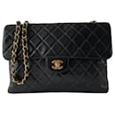 Chanel jumbo single flap lambskin 24K classic GHW gold hardware black vintage crossbody