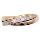 Ring 3 golds 750%o style interlocking rings and diamonds - Autre Marque