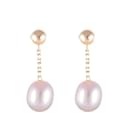 Yellow gold earrings 750%o pendants with cultured pearls - Autre Marque