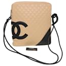 CHANEL Cambon Line Shoulder Bag Caviar Skin Beige CC Auth am4027 - Chanel
