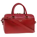 SAINT LAURENT Shoulder Bag Leather 2Way Red Auth am4031 - Saint Laurent