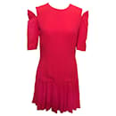 Alexander McQueen dress in red with cut sleeves & flared skirt - Alexander Mcqueen
