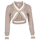 Dion Lee Cable Knit Cropped Sweater in Beige Cotton Nylon - Autre Marque