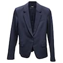 Theory Single-Breasted Blazer in Navy Blue Wool
